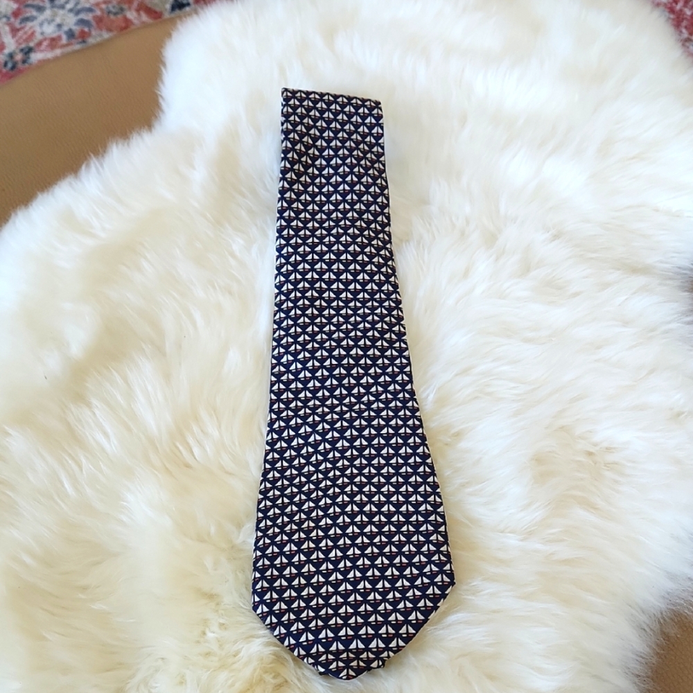 Gorgeous NWOT Salvatore Ferragamo Designer Silk Sailboat Tie 💙⛵️♥️🎁